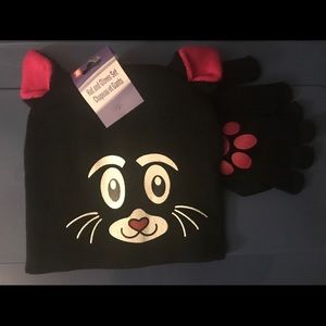 New Cat Winter Hat and Gloves New With Tags Pink